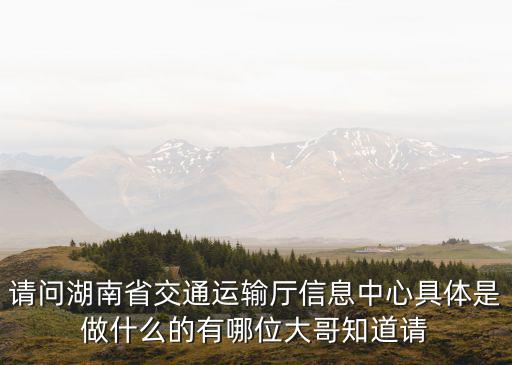 湖南省交通廳，湖南交通職業技術學院和湖南省交通廳的關系