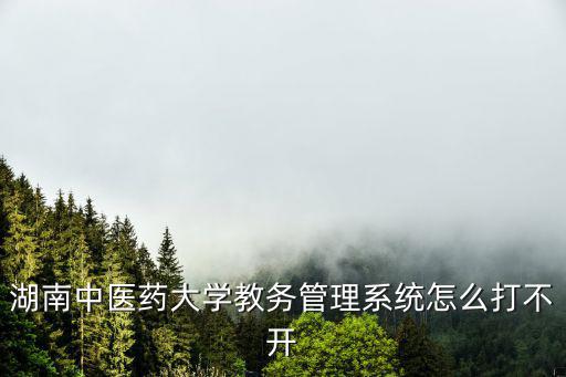 湖南中醫(yī)藥大學(xué)教務(wù)管理系統(tǒng)怎么打不開