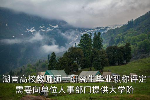 湖南高校教師碩士研究生畢業(yè)職稱評定需要向單位人事部門提供大學(xué)階