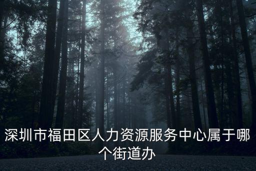 深圳市福田區人力資源服務中心屬于哪個街道辦