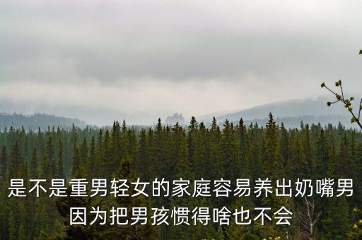 是不是重男輕女的家庭容易養(yǎng)出奶嘴男因為把男孩慣得啥也不會