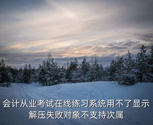 會計從業考試在線練習系統用不了顯示解壓失敗對象不支持次屬