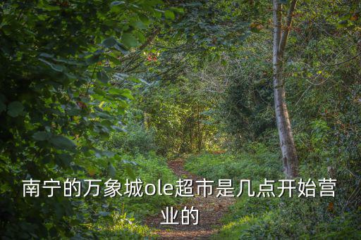 南寧的萬象城ole超市是幾點開始營業(yè)的