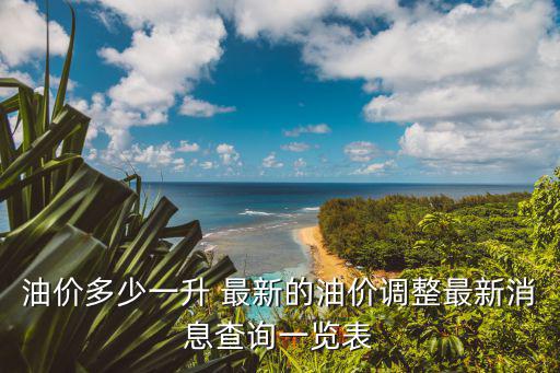油價調整消息，油價多少一升 最新的油價調整最新消息查詢一覽表