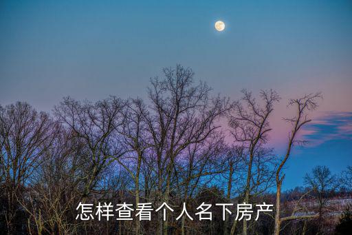怎樣查看個人名下房產