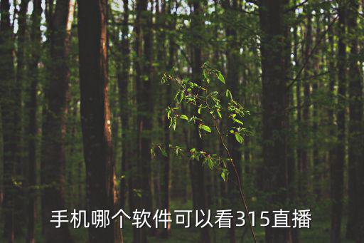 手機(jī)哪個(gè)軟件可以看315直播