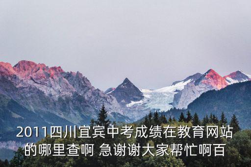 2011四川宜賓中考成績在教育網站的哪里查啊 急謝謝大家幫忙啊百