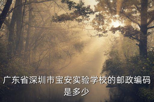 廣東省深圳市寶安實驗學校的郵政編碼是多少