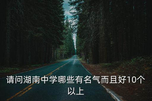 請問湖南中學哪些有名氣而且好10個以上