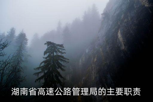 湖南省高速公路管理局的主要職責(zé)
