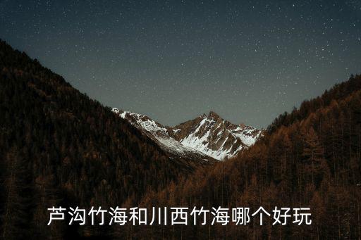 蘆溝竹海和川西竹海哪個好玩