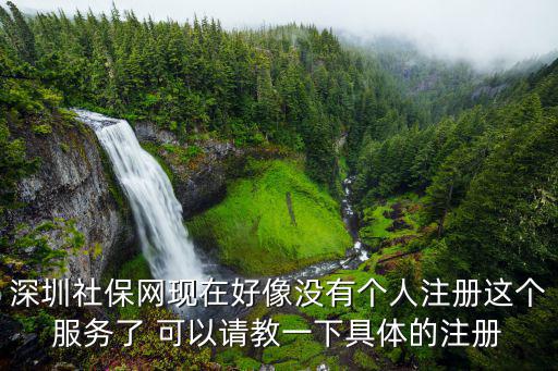深圳社保網現在好像沒有個人注冊這個服務了 可以請教一下具體的注冊
