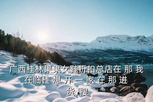 女鞋打折，廣西桂林果果女鞋折扣總店在 那 我在臨桂 想 開 一 家 在 那 進 貨  搜
