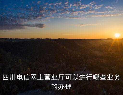 四川電信營業廳，四川電信網上營業廳可以進行哪些業務的辦理