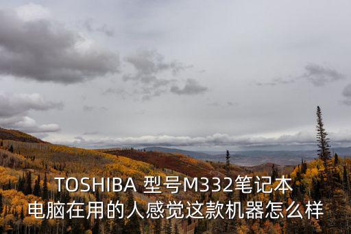 TOSHIBA 型號M332筆記本電腦在用的人感覺這款機器怎么樣