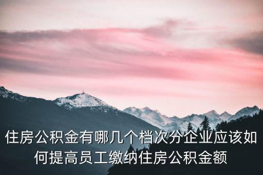 公積金檔次，公積金低檔和高檔有什么區別