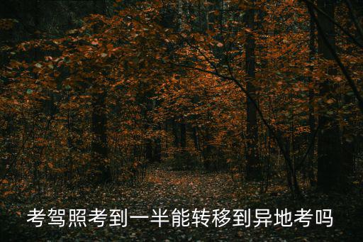 考駕照考到一半能轉(zhuǎn)移到異地考嗎