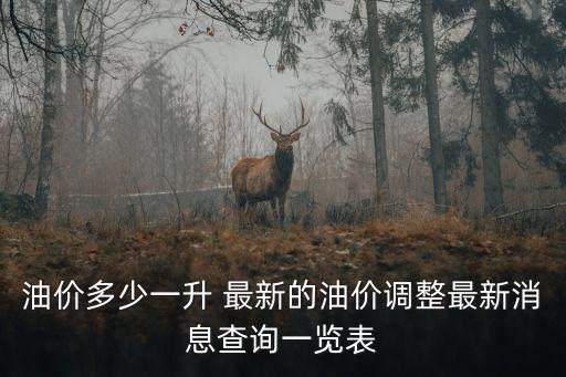 油價多少一升 最新的油價調整最新消息查詢一覽表