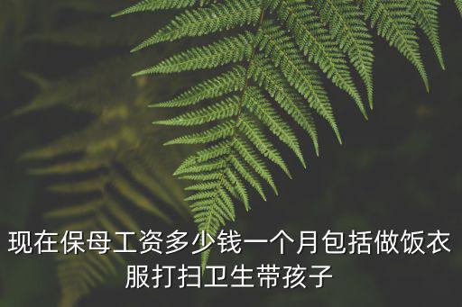 現在保母工資多少錢一個月包括做飯衣服打掃衛生帶孩子