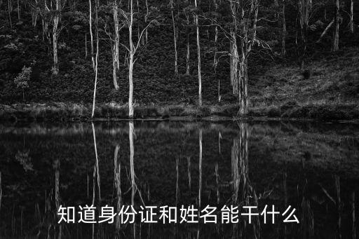 知道身份證和姓名能干什么
