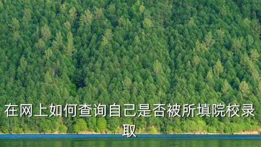 在網(wǎng)上如何查詢自己是否被所填院校錄取