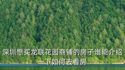 深圳想買龍聯花園商鋪的房子誰能介紹一下如何去看房