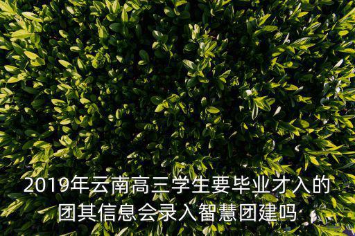 2019年云南高三學生要畢業才入的團其信息會錄入智慧團建嗎