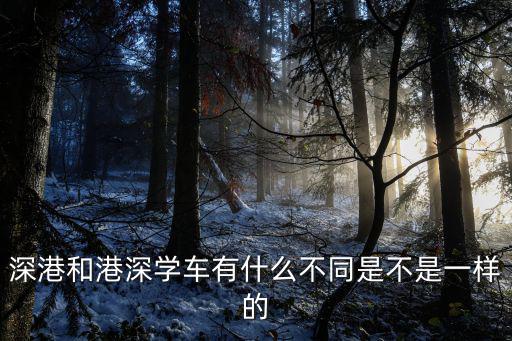 深港和港深學車有什么不同是不是一樣的