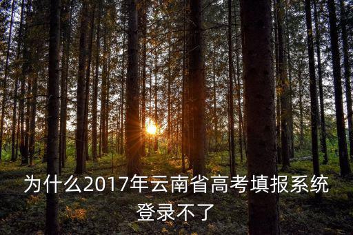 為什么2017年云南省高考填報系統登錄不了