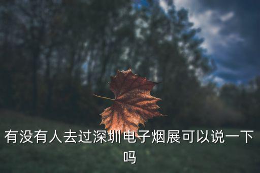 有沒有人去過深圳電子煙展可以說一下嗎