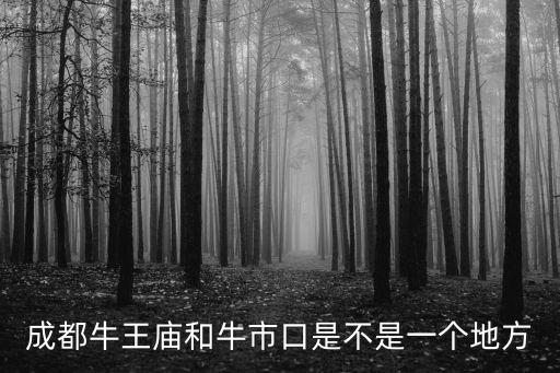 成都牛王廟和牛市口是不是一個地方