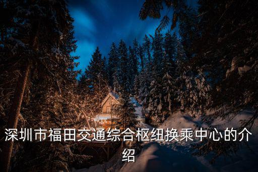 深圳市福田交通綜合樞紐換乘中心的介紹
