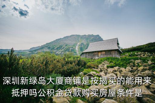 深圳新綠島大廈商鋪是按揭買的能用來抵押?jiǎn)峁e金貸款購買房屋條件是