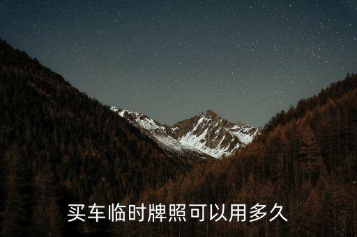 買車臨時牌照可以用多久