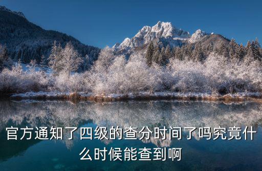 官方通知了四級的查分時間了嗎究竟什么時候能查到啊