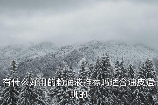 有什么好用的粉底液推薦嗎適合油皮痘肌的