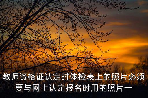 教師資格證認(rèn)定時(shí)體檢表上的照片必須要與網(wǎng)上認(rèn)定報(bào)名時(shí)用的照片一