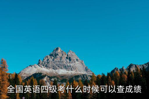 全國英語四級考什么時候可以查成績