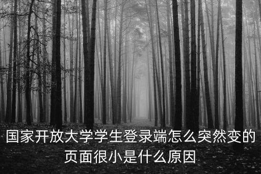 國家開放大學(xué)學(xué)生登錄端怎么突然變的頁面很小是什么原因