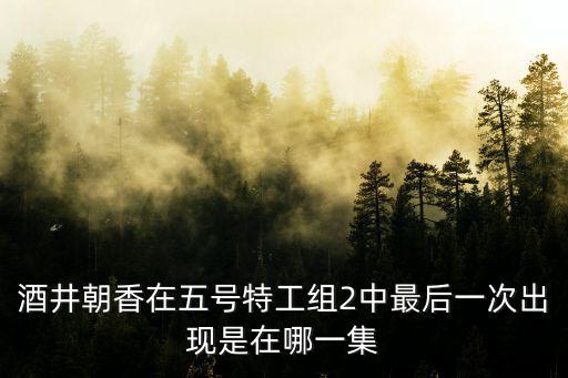 酒井朝香在五號特工組2中最后一次出現(xiàn)是在哪一集