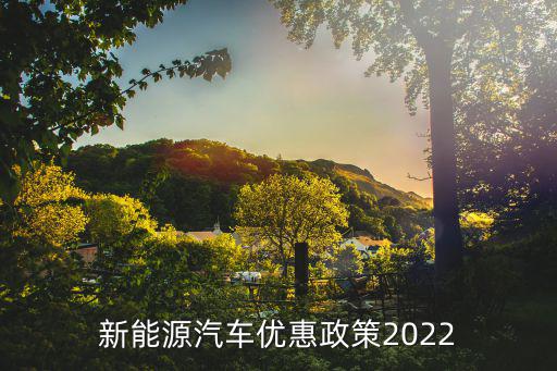 新能源汽車(chē)優(yōu)惠政策2022