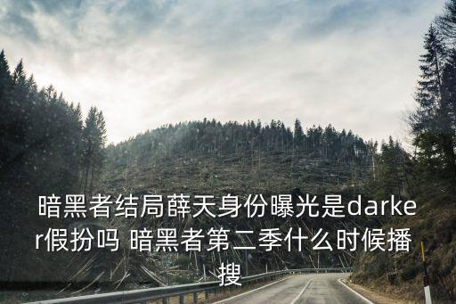 暗黑者結局薛天身份曝光是darker假扮嗎 暗黑者第二季什么時候播  搜