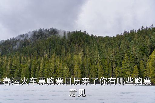 春運火車票購票日歷來了你有哪些購票意見