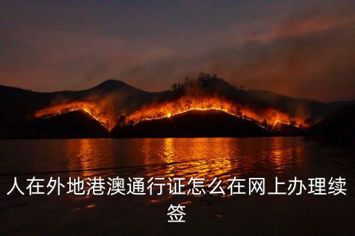 人在外地港澳通行證怎么在網上辦理續簽