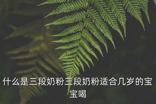 什么是三段奶粉三段奶粉適合幾歲的寶寶喝