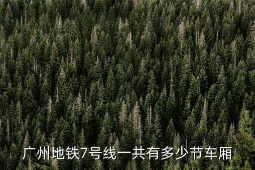 廣州地鐵7號線一共有多少節(jié)車廂