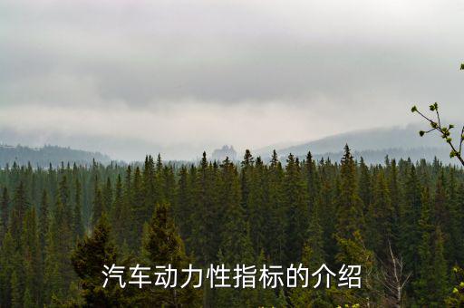 汽車指標(biāo)，汽車動(dòng)力性指標(biāo)的介紹