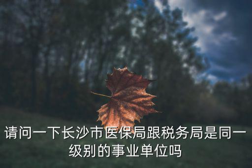 請問一下長沙市醫保局跟稅務局是同一級別的事業單位嗎