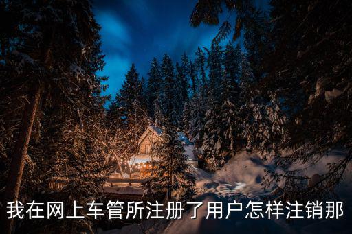 我在網上車管所注冊了用戶怎樣注銷那