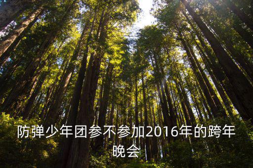 防彈少年團參不參加2016年的跨年晚會